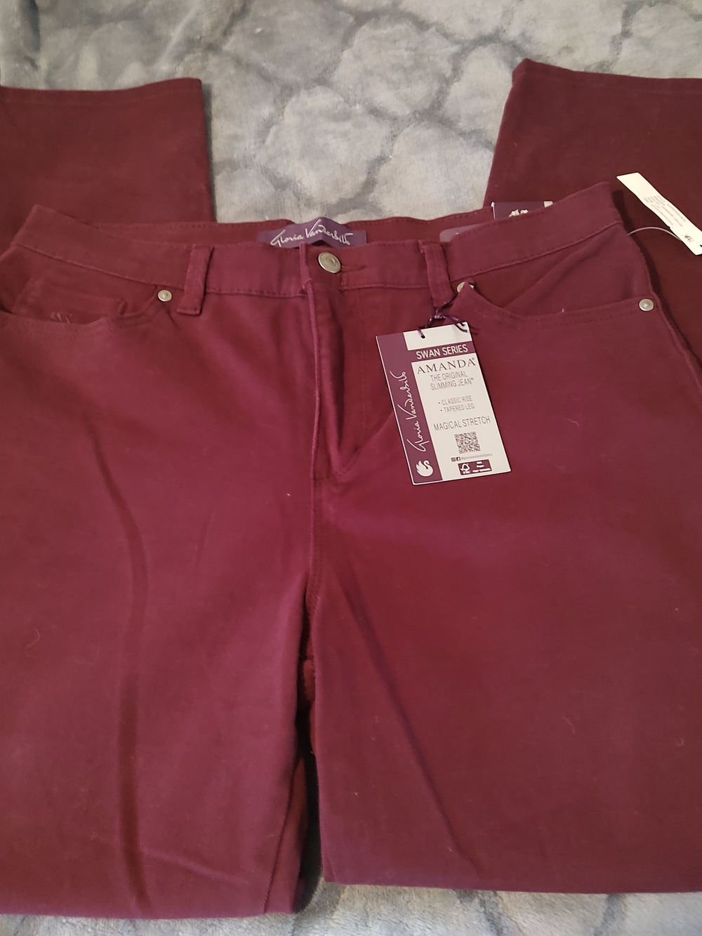 Gloria Vanderbilt Amanda High-Rise Slimming Skinny Jeans - Burgundy